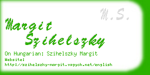 margit szihelszky business card